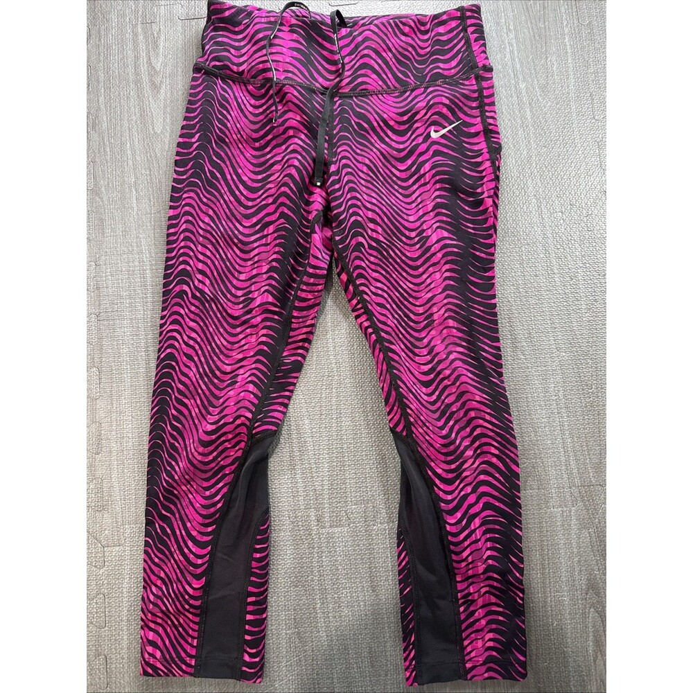 Nike Dri-Fit Leggings Pants Womens Small Pink Zebra Activewear